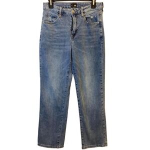 L&M Black Label Womens High Rise Straight Leg Jeans Medium Wash Blue Size 9